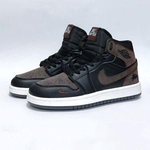 خرید آنلاین کتانی ترند جردن وان استاسی ساقدار رنگ جذاب مشکی قهوه ای Nike Jordan Stussy