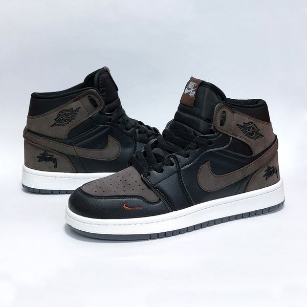 کتانی ترند جردن وان استاسی ساقدار رنگ جذاب مشکی قهوه ای Nike Jordan Stussy