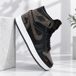 خرید انلاین کتانی ترند جردن وان استاسی ساقدار رنگ جذاب مشکی قهوه ای Nike Jordan Stussy