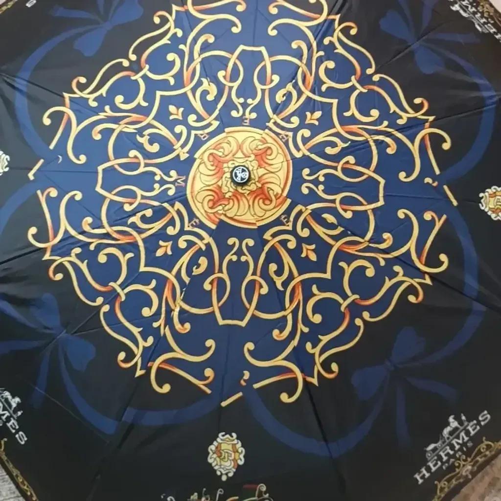خرید اینترنتی قیمت چتر اتوماتیک لوکس هرمس ضد باد با پارچه نانو و جعبه کادویی