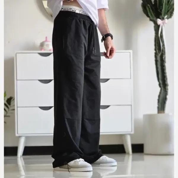 جاگر کلوین کلین اسلش ملانژ دمپا گت دار مناسب آقا و خانم سایز XXL و XXXL طوسی مشکی برفی