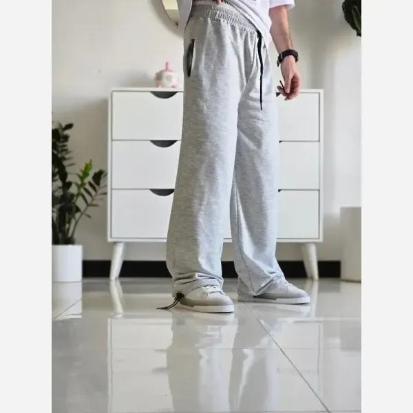 جاگر کلوین کلین اسلش ملانژ دمپا گت دار مناسب آقا و خانم سایز XXL و XXXL طوسی مشکی برفی