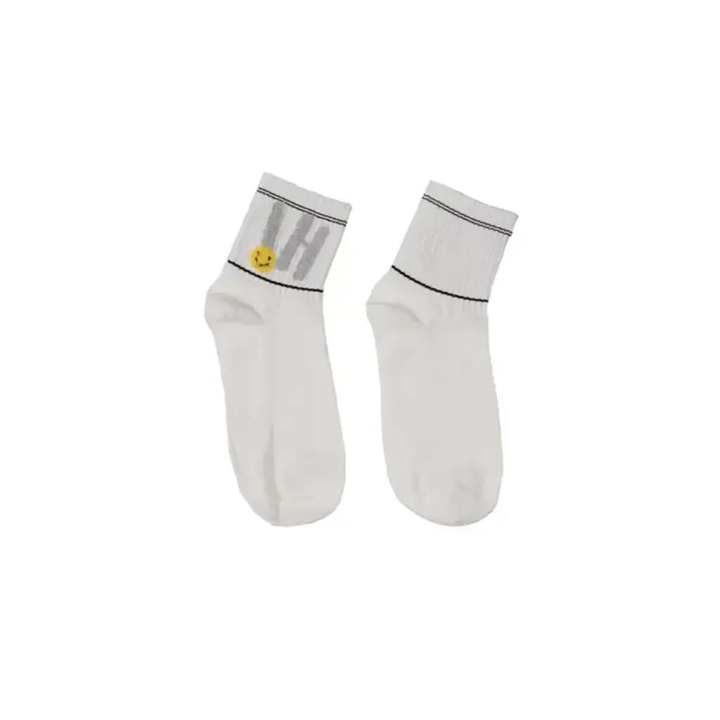 خرید اینترنتی قیمت جوراب نیم ساق طرح hi و ایموجی نخی فری سایز 36 تا 41