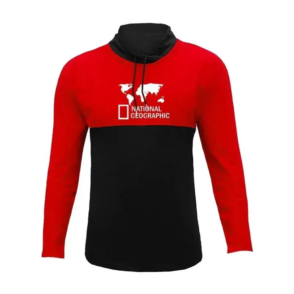 خرید اینترنتی قیمت تیشرت آستین بلند مردانه جودون طرح نشنال قرمز-مشکی سایز L XL XXL