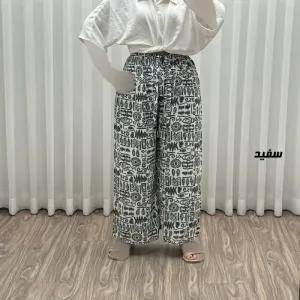 خرید اینترنتی قیمت شلوار راحتی زنانه نخی فری سایز مناسب تا سایز 46 کد 2001
