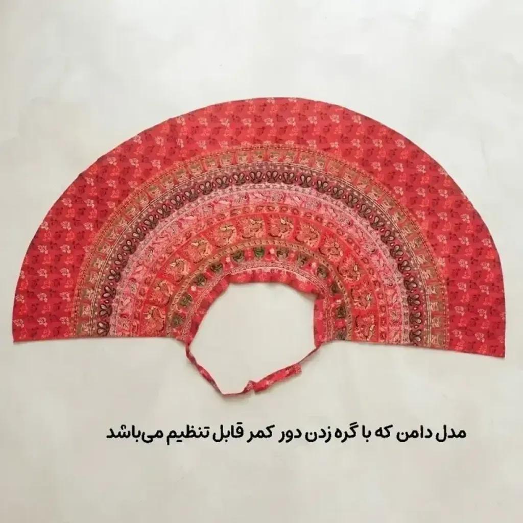 خرید اینترنتی قیمت دامن زنانه لنگی کتان فری سایز مناسب تا سایز 52