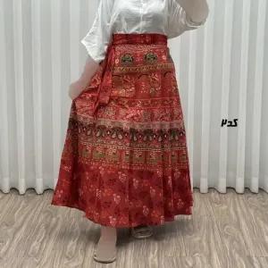 خرید اینترنتی قیمت دامن زنانه لنگی کتان فری سایز مناسب تا سایز 52