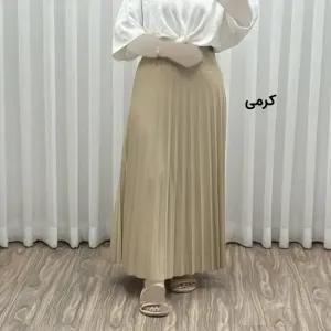 خرید اینترنتی قیمت دامن پلیسه زنانه جودون گرم بالا فری سایز (36 تا 46) بدون آستر 6 رنگ