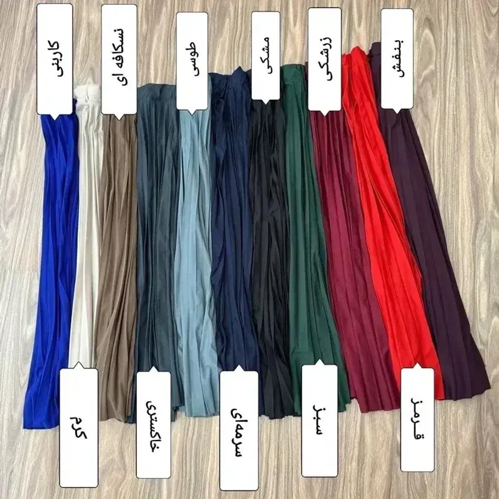 خرید اینترنتی قیمت دامن پلیسه زنانه جودون گرم بالا فری سایز (36 تا 46) بدون آستر 6 رنگ