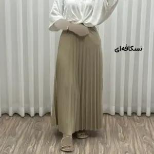 خرید اینترنتی قیمت دامن پلیسه زنانه جودون گرم بالا فری سایز (36 تا 46) بدون آستر 6 رنگ