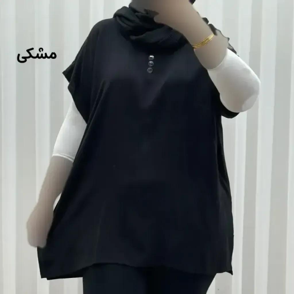 خرید اینترنتی قیمت تاپ زنانه نخی ساده سایز بزرگ فری سایز مناسب تا سایز 54