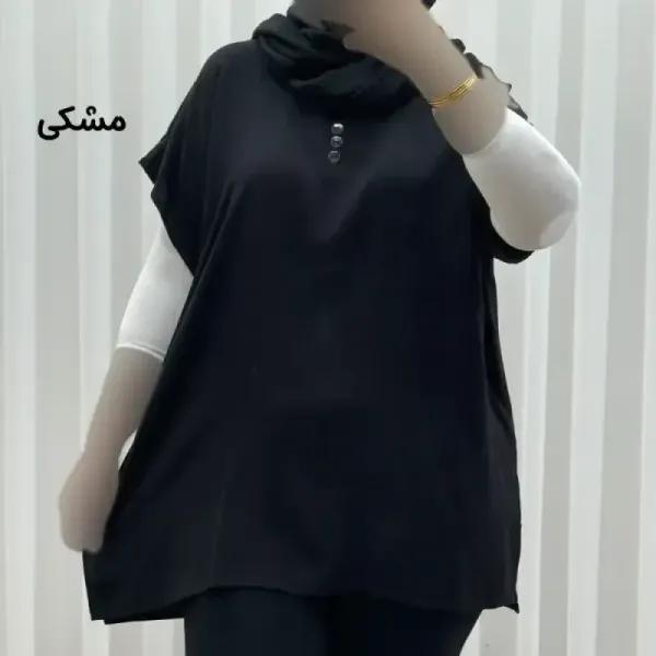 تاپ زنانه نخی ساده سایز بزرگ فری سایز مناسب تا سایز 54