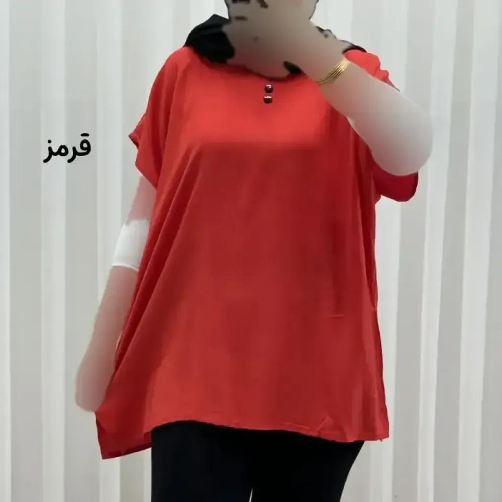خرید اینترنتی قیمت تاپ زنانه نخی ساده سایز بزرگ فری سایز مناسب تا سایز 54