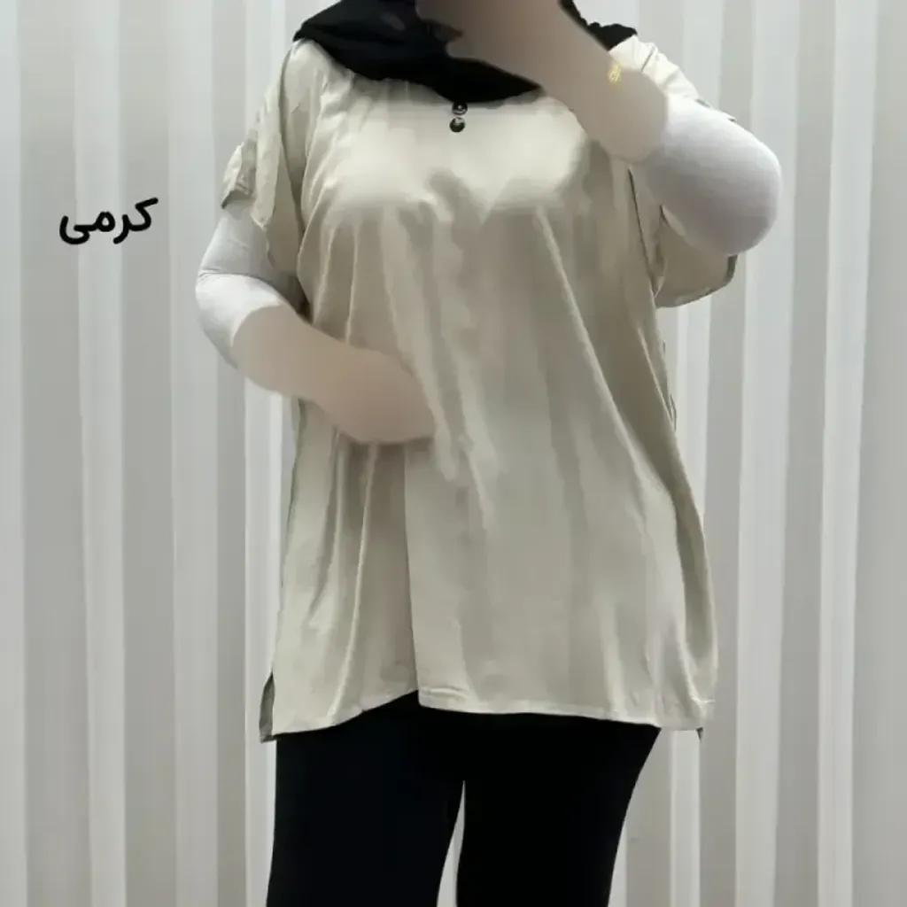 خرید اینترنتی قیمت تاپ زنانه نخی ساده سایز بزرگ فری سایز مناسب تا سایز 54