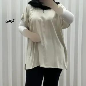 خرید اینترنتی قیمت تاپ زنانه نخی ساده سایز بزرگ فری سایز مناسب تا سایز 54
