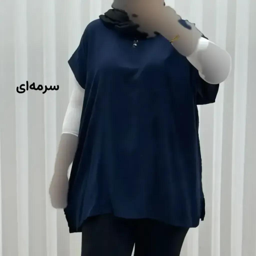 خرید اینترنتی قیمت تاپ زنانه نخی ساده سایز بزرگ فری سایز مناسب تا سایز 54