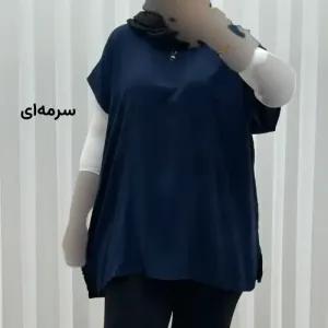 خرید اینترنتی قیمت تاپ زنانه نخی ساده سایز بزرگ فری سایز مناسب تا سایز 54