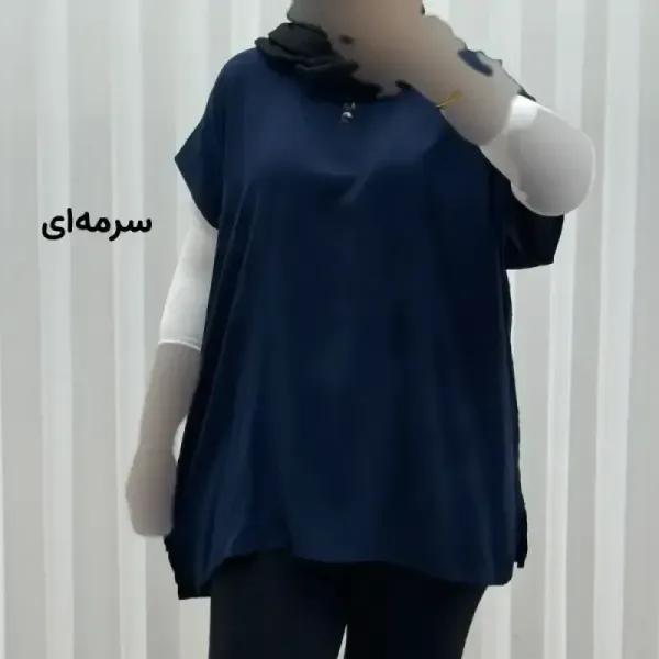 تاپ زنانه نخی ساده سایز بزرگ فری سایز مناسب تا سایز 54