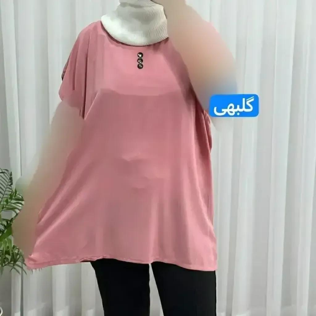 خرید اینترنتی قیمت تاپ زنانه نخی ساده سایز بزرگ فری سایز مناسب تا سایز 54
