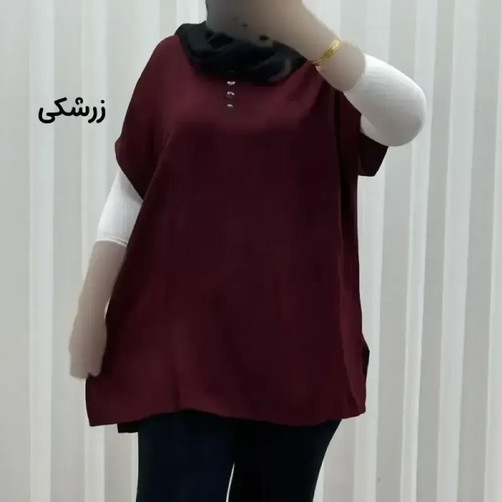 خرید اینترنتی قیمت تاپ زنانه نخی ساده سایز بزرگ فری سایز مناسب تا سایز 54