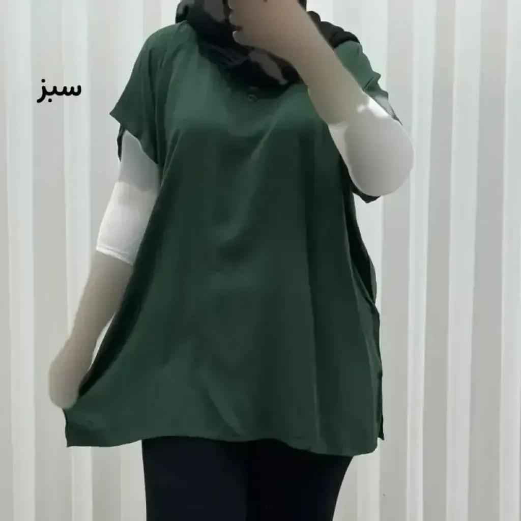 خرید اینترنتی قیمت تاپ زنانه نخی ساده سایز بزرگ فری سایز مناسب تا سایز 54