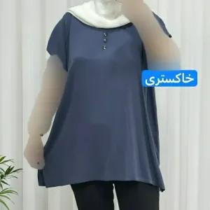 خرید اینترنتی قیمت تاپ زنانه نخی ساده سایز بزرگ فری سایز مناسب تا سایز 54