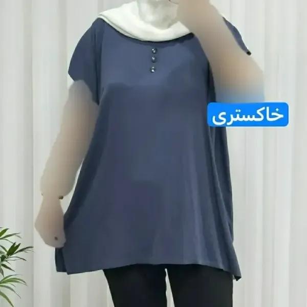تاپ زنانه نخی ساده سایز بزرگ فری سایز مناسب تا سایز 54
