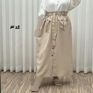 خرید اینترنتی قیمت دامن زنانه نخی مدل پرایا فری سایز مناسب تا 48