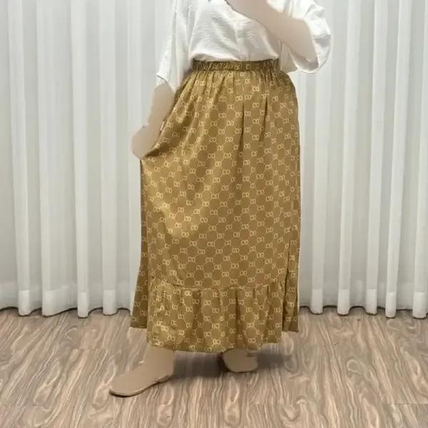 دامن نخی زنانه و دخترانه فری سایز پارچه خارجی گوچی