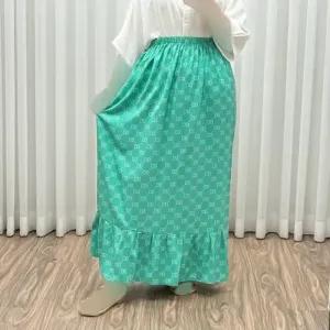 خرید اینترنتی قیمت دامن نخی زنانه و دخترانه فری سایز پارچه خارجی گوچی