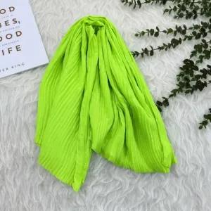 خرید اینترنتی قیمت شال پلیسه نخی ساده زنانه قواره بزرگ 190x70 سانتیمتر بدون آبرفت و چروک