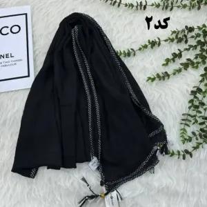 خرید اینترنتی قیمت شال نخی بلک چری دور گان دوزی گد 949 قواره 220*80 سانت بدون آبرفت و چروک