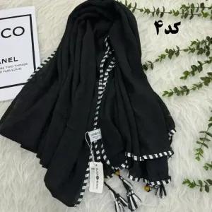 خرید اینترنتی قیمت شال نخی بلک چری دور گان دوزی گد 949 قواره 220*80 سانت بدون آبرفت و چروک