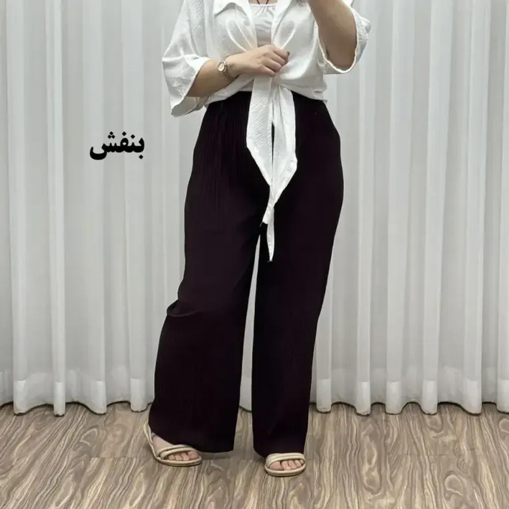 خرید اینترنتی قیمت شلوار زنانه جودون پلیسه فری سایز مناسب تا سایز 48 قد 100 سانتیمتر