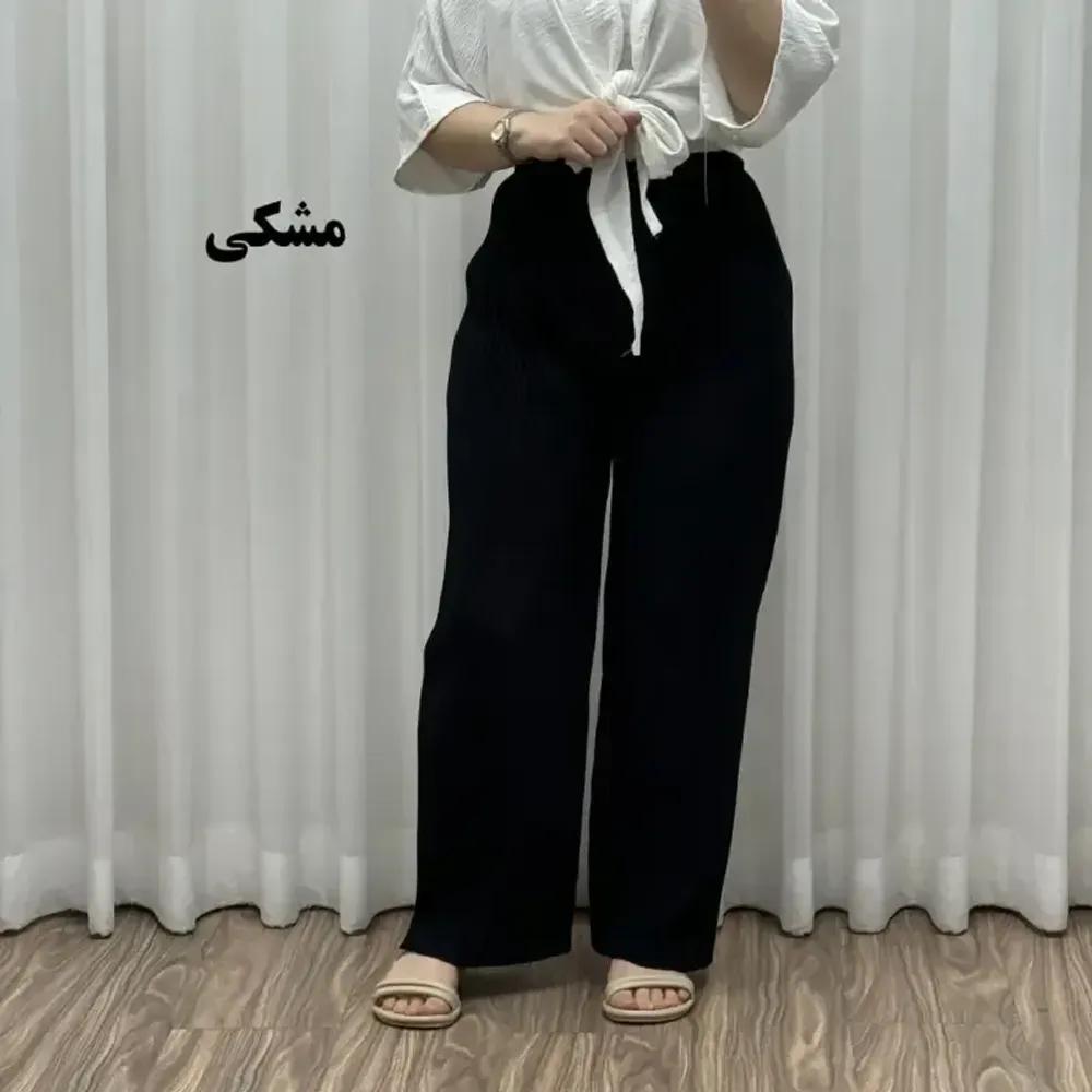 خرید اینترنتی قیمت شلوار زنانه جودون پلیسه فری سایز مناسب تا سایز 48 قد 100 سانتیمتر
