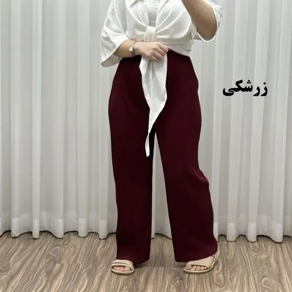 خرید اینترنتی قیمت شلوار زنانه جودون پلیسه فری سایز مناسب تا سایز 48 قد 100 سانتیمتر
