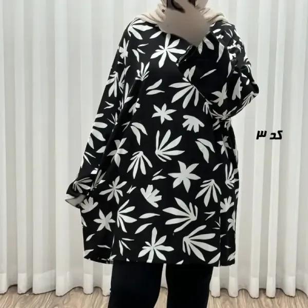 تونیک نخی کجراه زنانه سایز بزرگ فری سایز مناسب تا سایز 56 مدل میکس