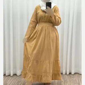 خرید اینترنتی قیمت پیراهن ساحلی زنانه آستین بلند نخی تافته فری سایز مدل سلن دکمه دار آستردار