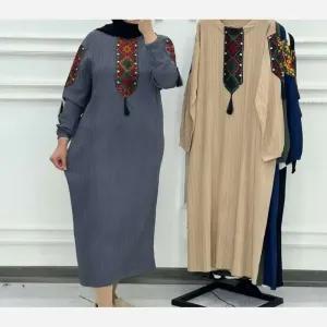 خرید اینترنتی قیمت پیراهن زنانه کراش کتیبه ای فری سایز مناسب تا سایز 50