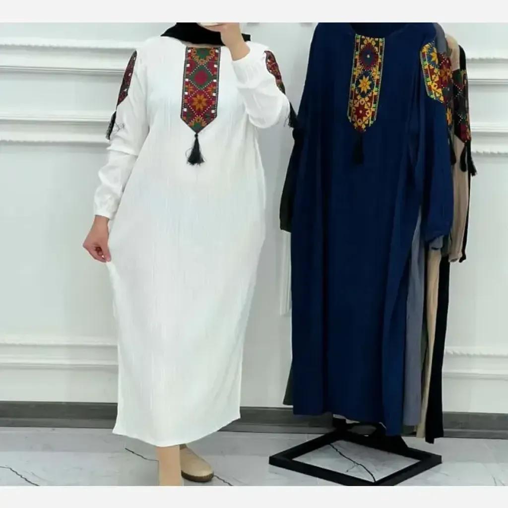خرید اینترنتی قیمت پیراهن زنانه کراش کتیبه ای فری سایز مناسب تا سایز 50