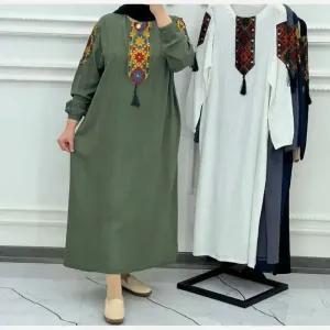 خرید اینترنتی قیمت پیراهن زنانه کراش کتیبه ای فری سایز مناسب تا سایز 50
