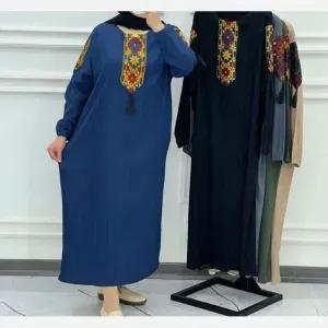 خرید اینترنتی قیمت پیراهن زنانه کراش کتیبه ای فری سایز مناسب تا سایز 50