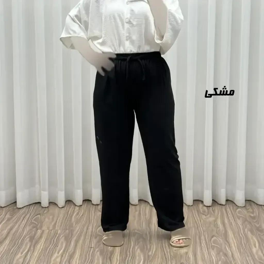 خرید اینترنتی قیمت شلوار کریشه زنانه فری سایز مناسب تا سایز 46 مدل راحتی و چهارفصل
