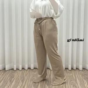 خرید اینترنتی قیمت شلوار کریشه زنانه فری سایز مناسب تا سایز 46 مدل راحتی و چهارفصل