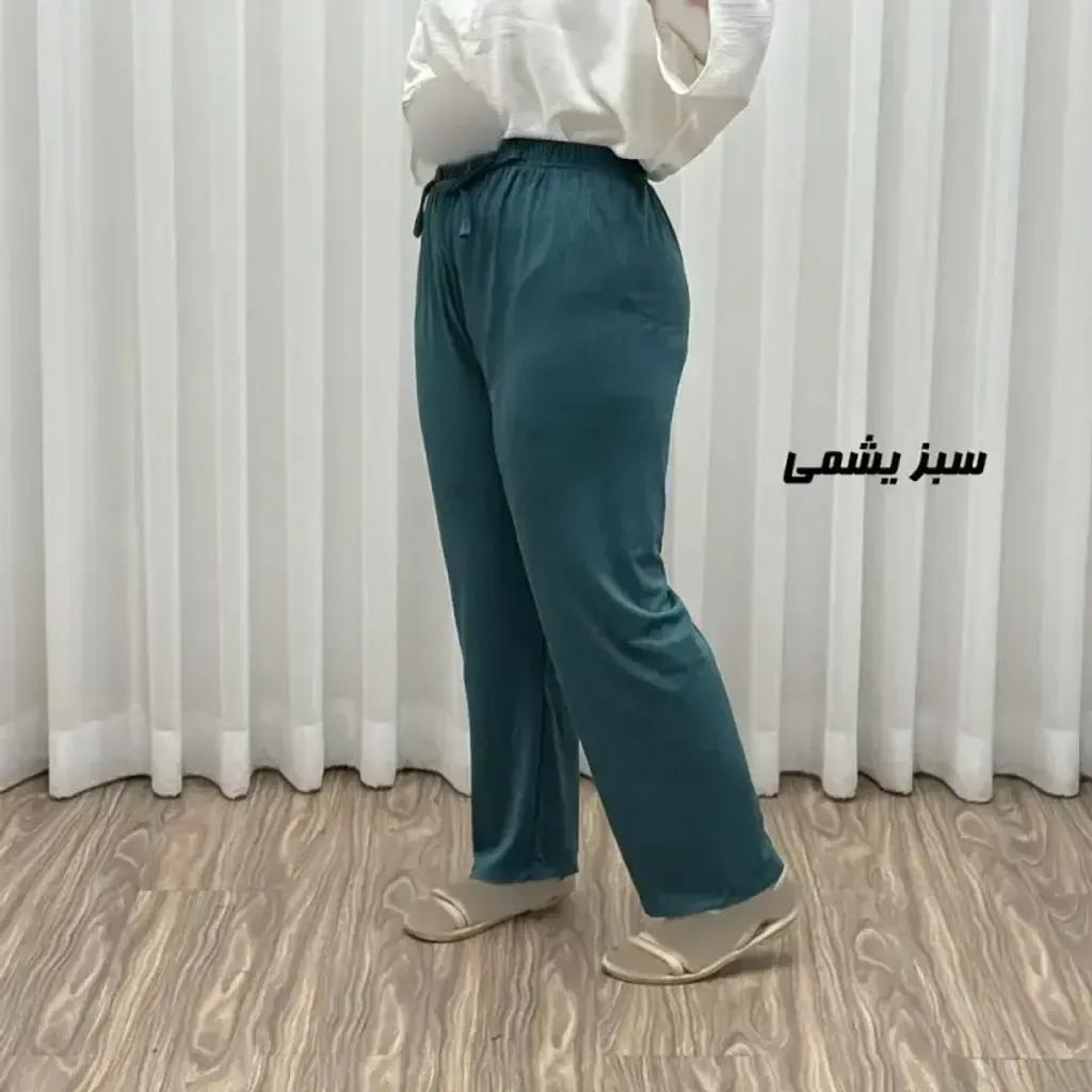 خرید اینترنتی قیمت شلوار کریشه زنانه فری سایز مناسب تا سایز 46 مدل راحتی و چهارفصل