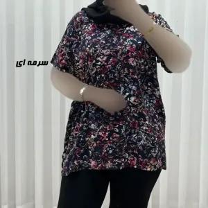 تیشرت نخی زنانه مدل پاپیا فری سایز مناسب تا سایز 50