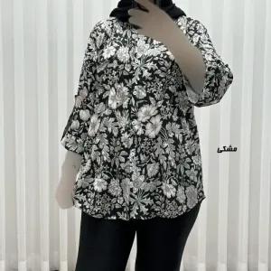خرید اینترنتی قیمت شومیز زنانه بوگاتی دکمهدار فری سایز مناسب تا سایز 50