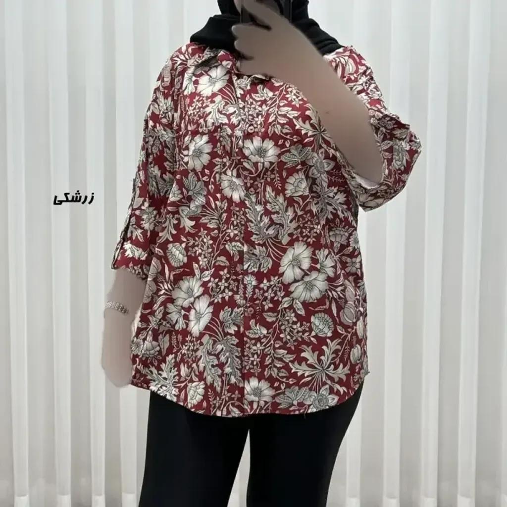 خرید اینترنتی قیمت شومیز زنانه بوگاتی دکمهدار فری سایز مناسب تا سایز 50