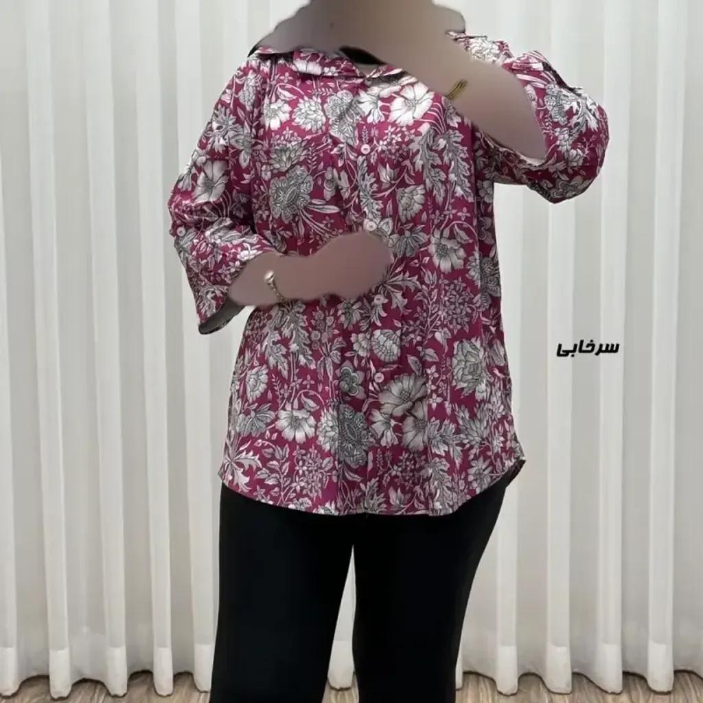 خرید اینترنتی قیمت شومیز زنانه بوگاتی دکمهدار فری سایز مناسب تا سایز 50