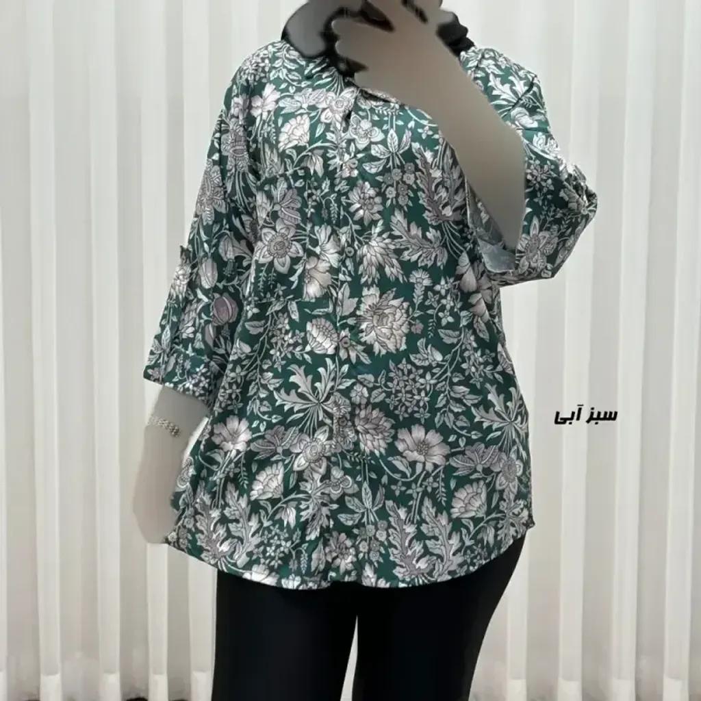 خرید اینترنتی قیمت شومیز زنانه بوگاتی دکمهدار فری سایز مناسب تا سایز 50